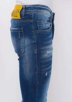 Blue Ripped Jeans Heren - Slim Fit -1081- Blauw