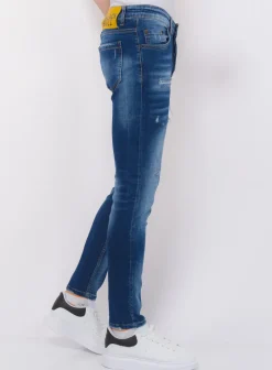 Blue Ripped Jeans Heren - Slim Fit -1081- Blauw