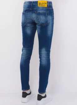 Blue Ripped Jeans Heren - Slim Fit -1081- Blauw