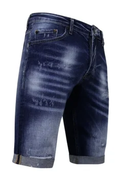 Blue Ripped Shorts - Slim Fit -1081- Blauw