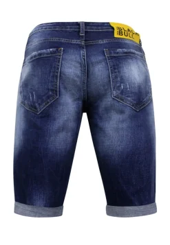 Blue Ripped Shorts - Slim Fit -1081- Blauw