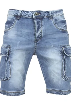 Cargo Short - Slim Fit -1088- Blauw