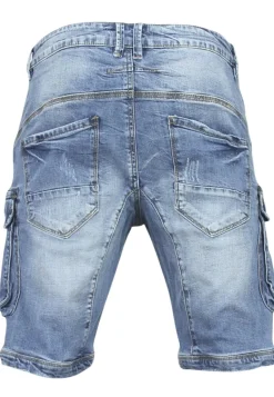 Cargo Short - Slim Fit -1088- Blauw