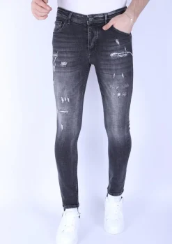 Destroyed Jeans Heren - Slim Fit -1099- Grijs