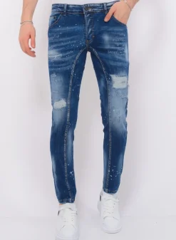 Destroyed Jeans Heren - Slim Fit -1083- Blauw