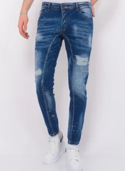 Destroyed Jeans Heren - Slim Fit -1083- Blauw