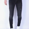Distressed & Washed Jeans Heren - Slim Fit -1105- Zwart
