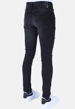 Distressed & Washed Jeans Heren - Slim Fit -1105- Zwart