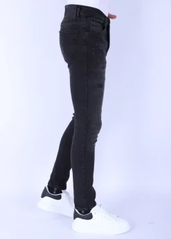 Distressed & Washed Jeans Heren - Slim Fit -1105- Zwart