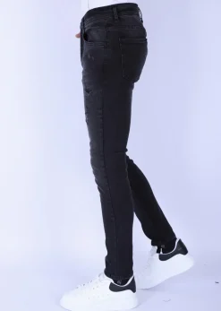 Distressed & Washed Jeans Heren - Slim Fit -1105- Zwart