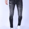 Distressed Jeans Heren - Slim Fit -1102 - Grijs