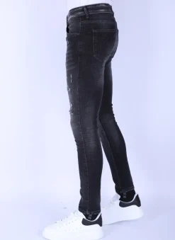 Distressed Jeans Heren - Slim Fit -1102 - Grijs