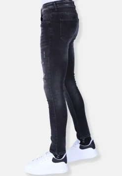 Distressed Jeans Heren - Slim Fit -1102 - Grijs