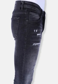 Distressed Jeans Heren - Slim Fit -1102 - Grijs