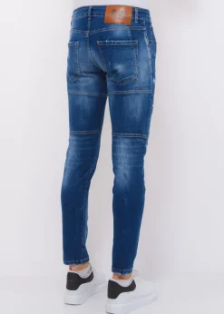 Distressed Ripped Jeans Heren - Slim Fit -1082- Blauw