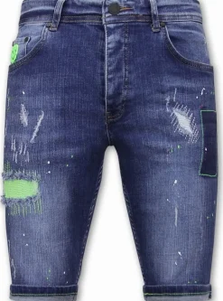 Heren Denim Short - Slim Fit - 1044 - Blauw