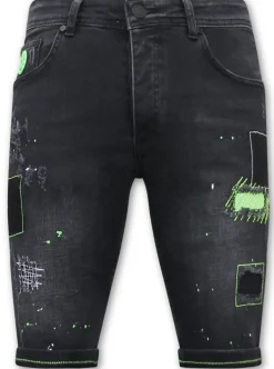 Heren Denim Short - Slim Fit - 1045 - Zwart