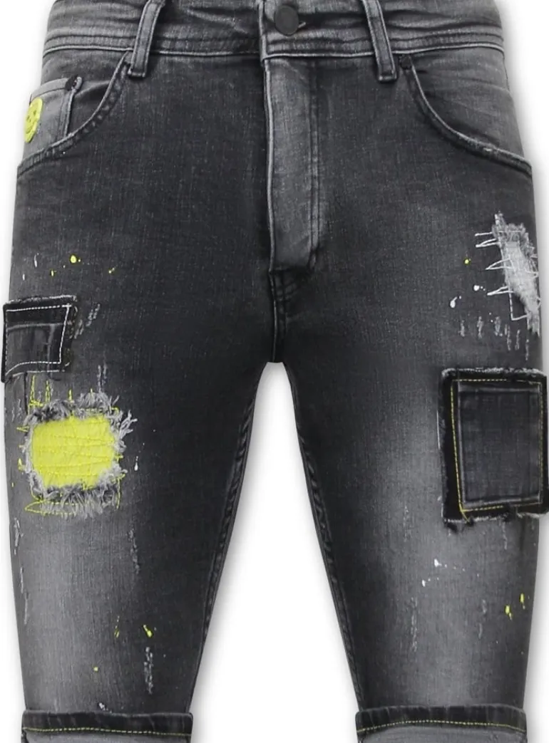 Heren Denim Short - Slim Fit - 1053 - Grijs