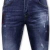 Heren Denim Short - Slim Fit - 1020 - Blauw