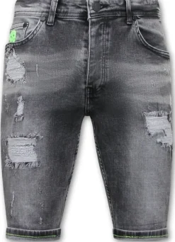 Heren Denim Short - Slim Fit - 1047 - Grijs