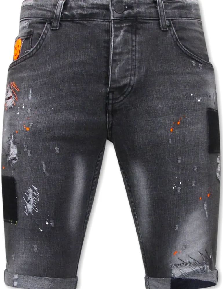 Heren Denim Short - Slim Fit - 1034 - Grijs