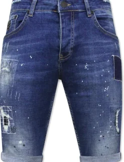Heren Denim Short - Slim Fit - 1035 - Blauw