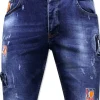 Heren Denim Short - Slim Fit - 1016 - Blauw