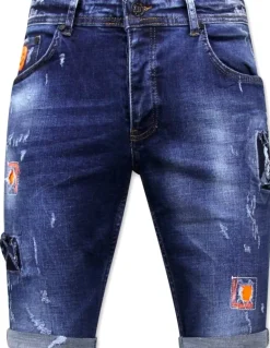 Heren Denim Short - Slim Fit - 1016 - Blauw