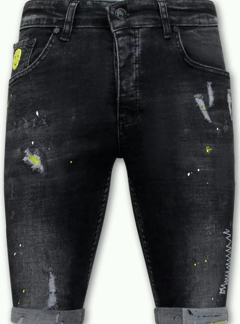 Heren Denim Short - Slim Fit - 1022 - Zwart