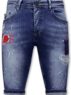 Heren Denim Short - Slim Fit - 1041 - Blauw