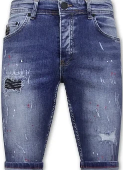 Heren Denim Short - Slim Fit - 1043 - Blauw