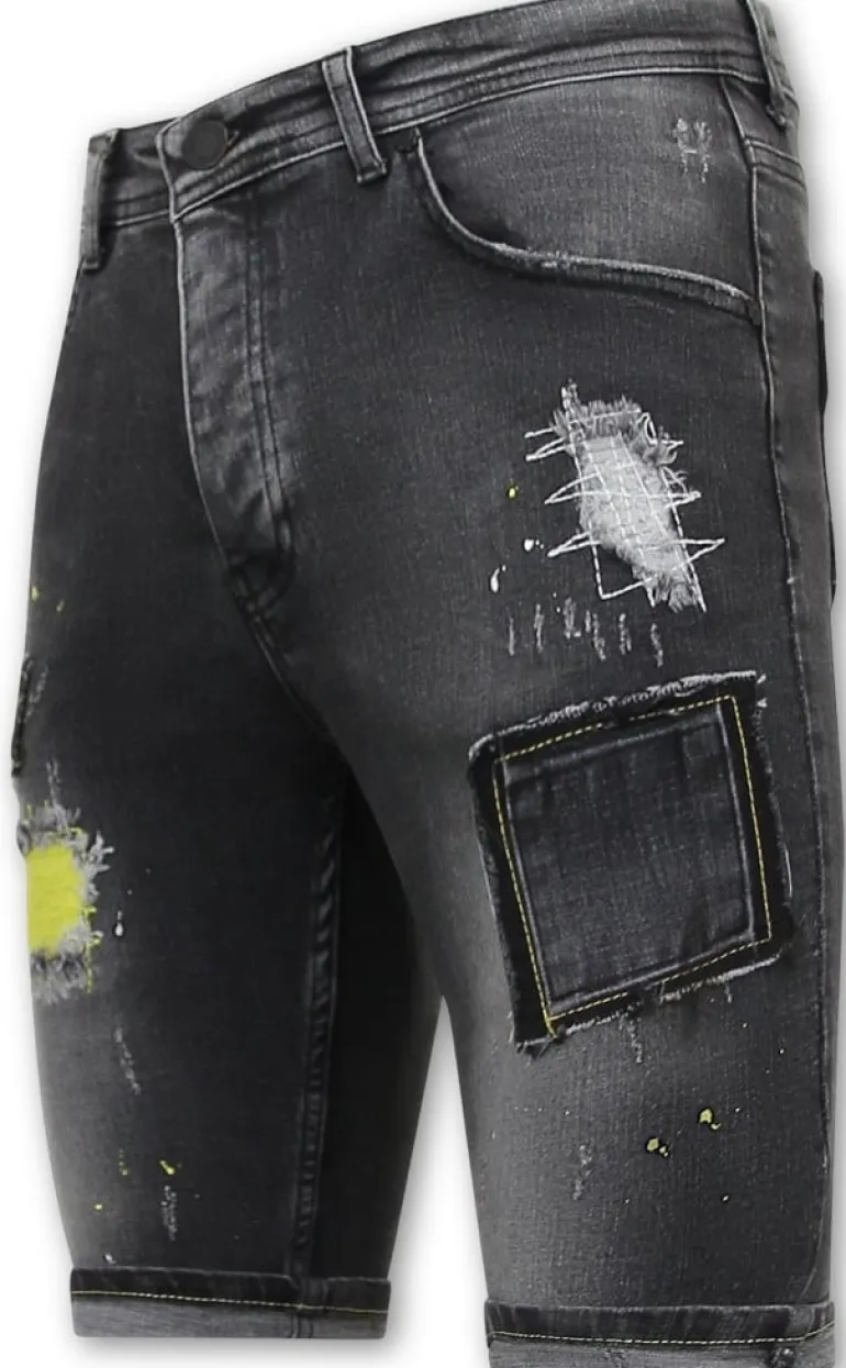 Heren Denim Short - Slim Fit - 1053 - Grijs
