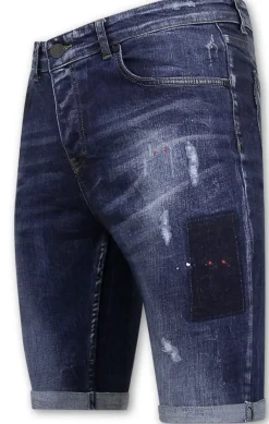 Heren Denim Short - Slim Fit - 1020 - Blauw