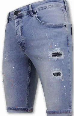 Heren Denim Short - Slim Fit - 1048 - Blauw