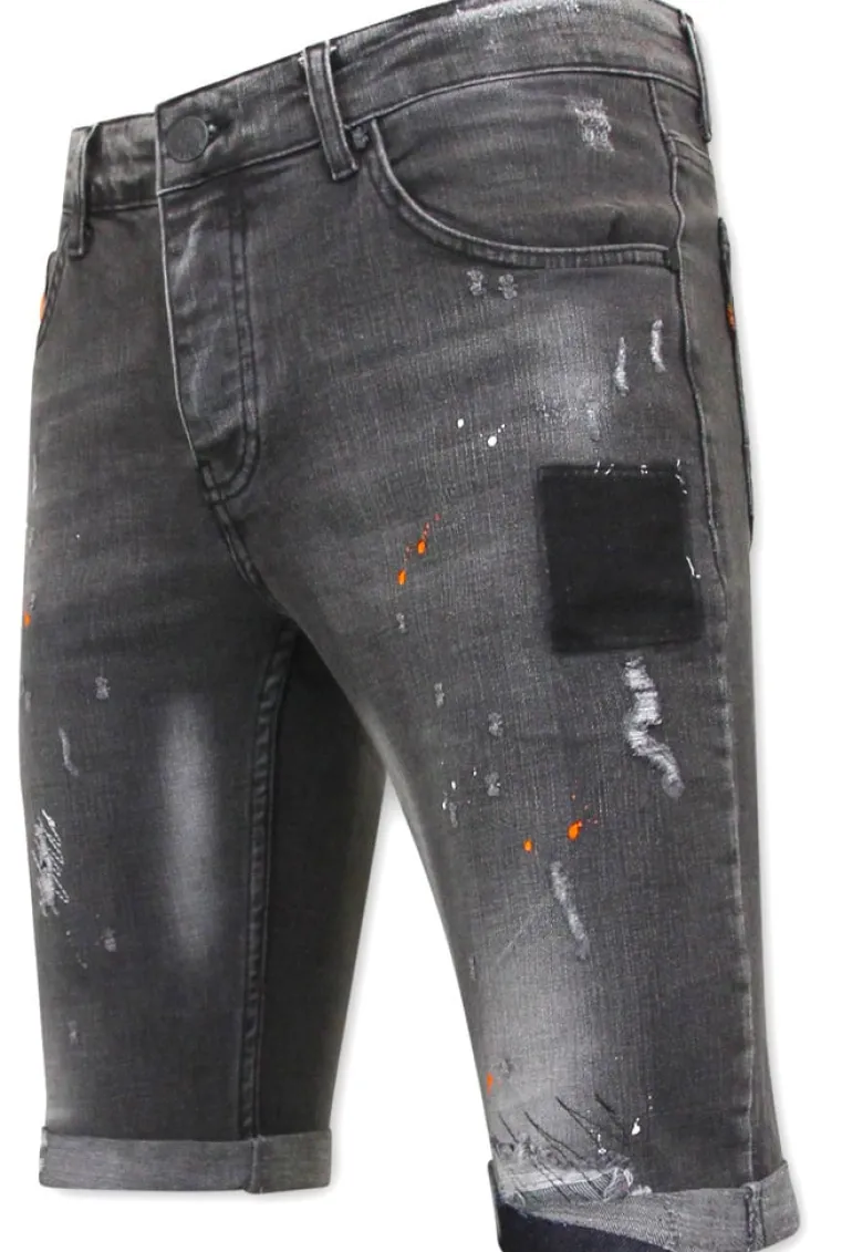 Heren Denim Short - Slim Fit - 1034 - Grijs