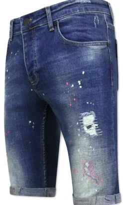 Heren Denim Short - Slim Fit - 1036 - Blauw