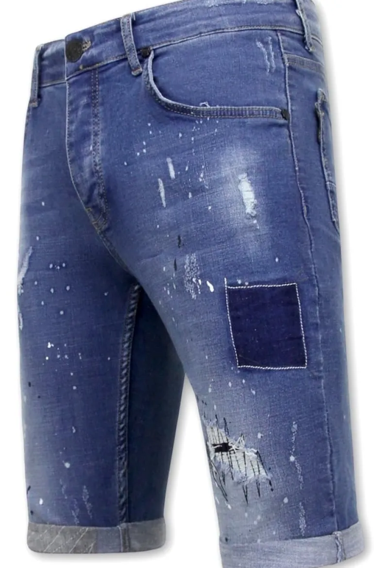 Heren Denim Short - Slim Fit - 1031 - Blauw