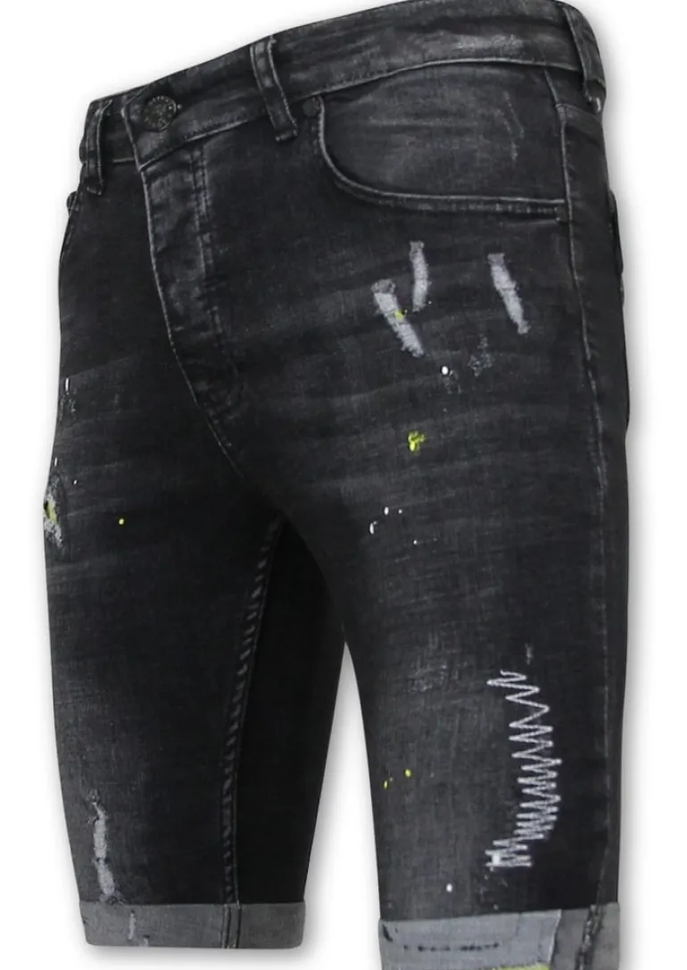 Heren Denim Short - Slim Fit - 1022 - Zwart