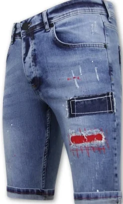 Heren Denim Short - Slim Fit - 1042 - Blauw