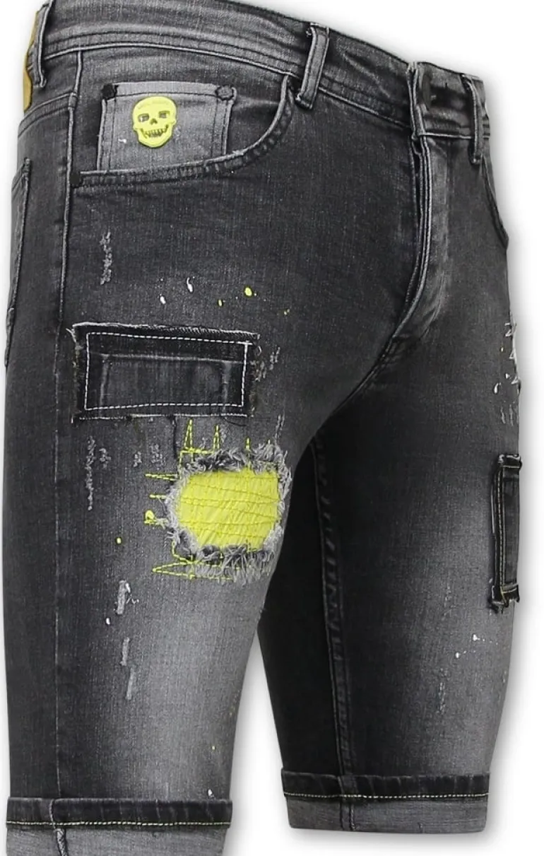 Heren Denim Short - Slim Fit - 1053 - Grijs