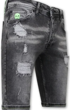 Heren Denim Short - Slim Fit - 1047 - Grijs