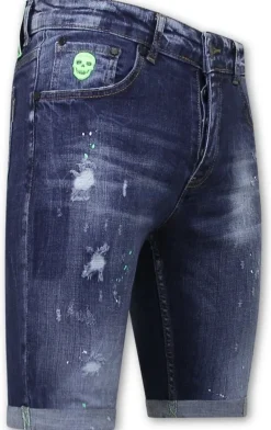 Heren Denim Short - Slim Fit - 1017 - Blauw