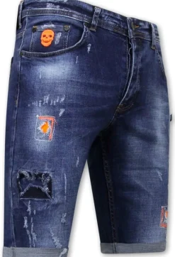 Heren Denim Short - Slim Fit - 1016 - Blauw