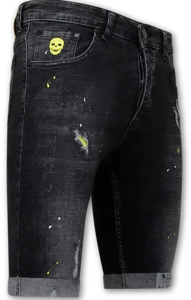 Heren Denim Short - Slim Fit - 1022 - Zwart