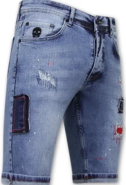 Heren Denim Short - Slim Fit - 1042 - Blauw