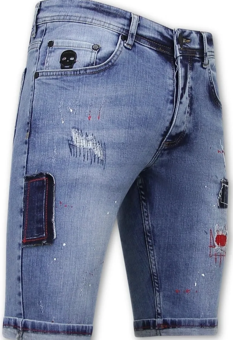 Heren Denim Short - Slim Fit - 1042 - Blauw