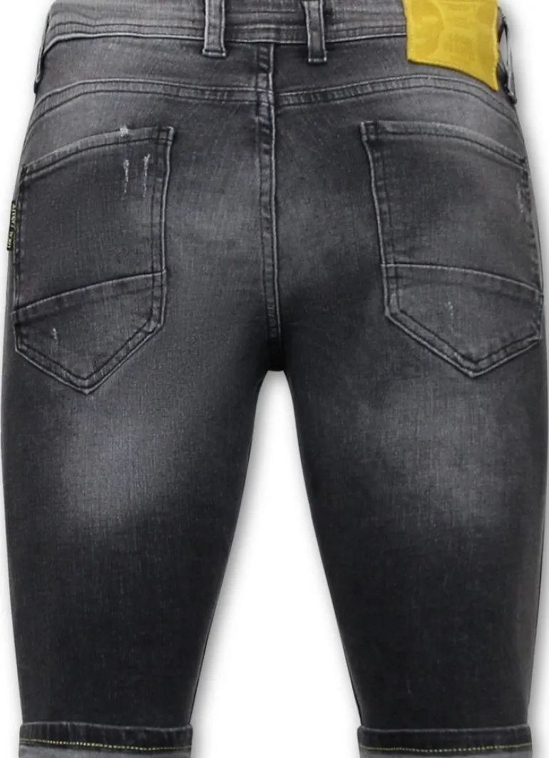 Heren Denim Short - Slim Fit - 1053 - Grijs