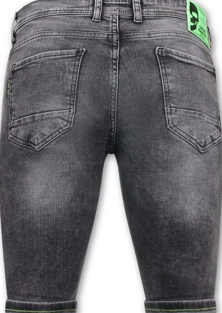 Heren Denim Short - Slim Fit - 1047 - Grijs