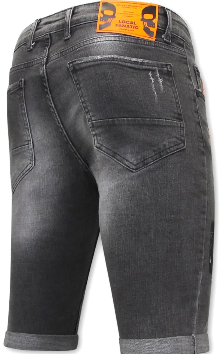 Heren Denim Short - Slim Fit - 1034 - Grijs