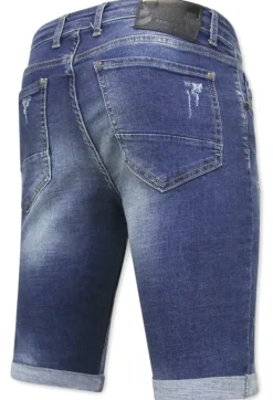 Heren Denim Short - Slim Fit - 1035 - Blauw